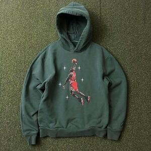 Jordan Essentials Embroidered Graphic Thick Fleece Hoodie Noble Green DC9713-333